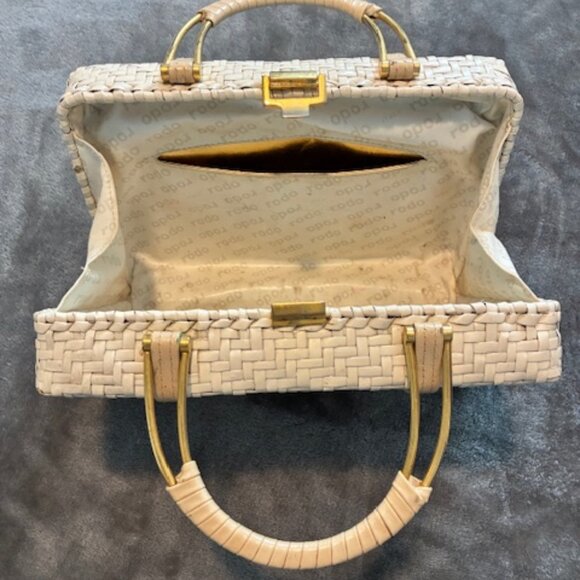 RODO Italy Vintage Woven Straw Basket Handbag - RARE - Picture 3 of 7